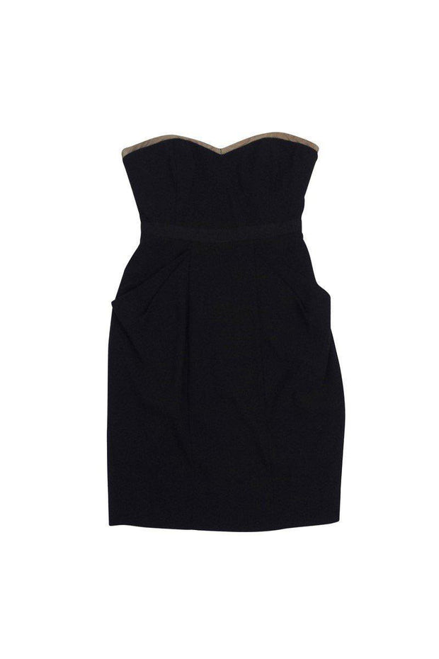 Current Boutique-BCBG Max Azria - Black Strapless Dress w/ Mesh Detail Sz 0