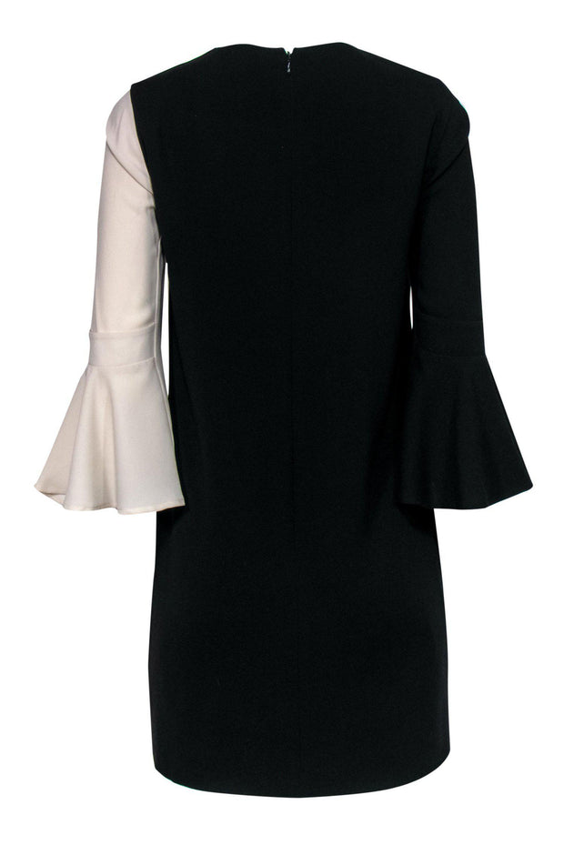 Current Boutique-BCBG Max Azria - Black & White Bell Sleeve Shift Dress w/ Overlay Sz XS