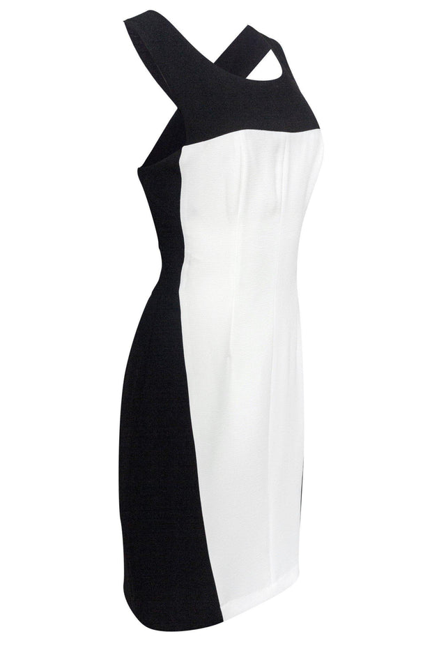 Current Boutique-BCBG Max Azria - Black & White Lia Crisscross Dress Sz 8