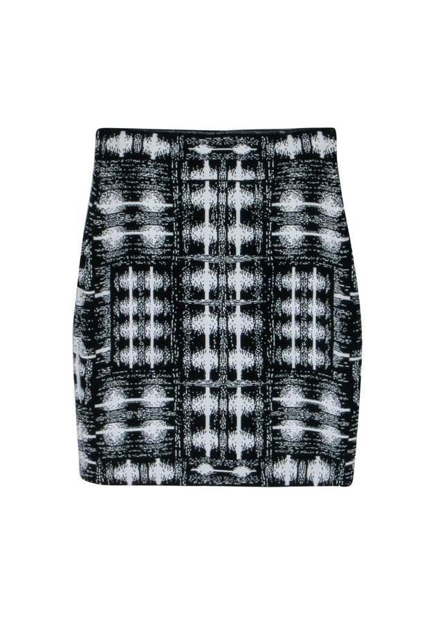 Current Boutique-BCBG Max Azria - Black & White Patterned Bandage Miniskirt Sz S