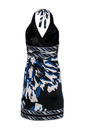 Current Boutique-BCBG Max Azria - Blue, Black & White Printed Halter Dress Sz XXS