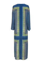 Current Boutique-BCBG Max Azria - Blue & Green Printed Silk Maxi Dress Sz M