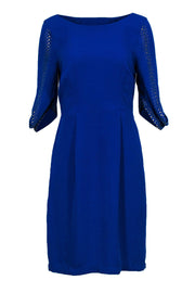 Current Boutique-BCBG Max Azria - Blue Long Sleeve Open Back Studded Dress Sz M