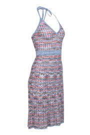 Current Boutique-BCBG Max Azria - Blue & Multicolor Chevron Ribbed Knit Halter Dress Sz XS
