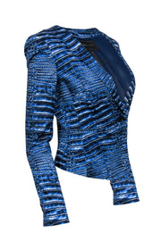 Current Boutique-BCBG Max Azria - Blue Snakeskin Print Blazer Sz XS