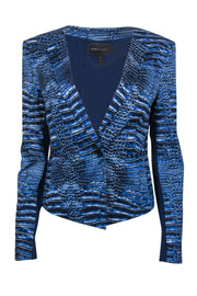 Current Boutique-BCBG Max Azria - Blue Snakeskin Printed Blazer Sz M