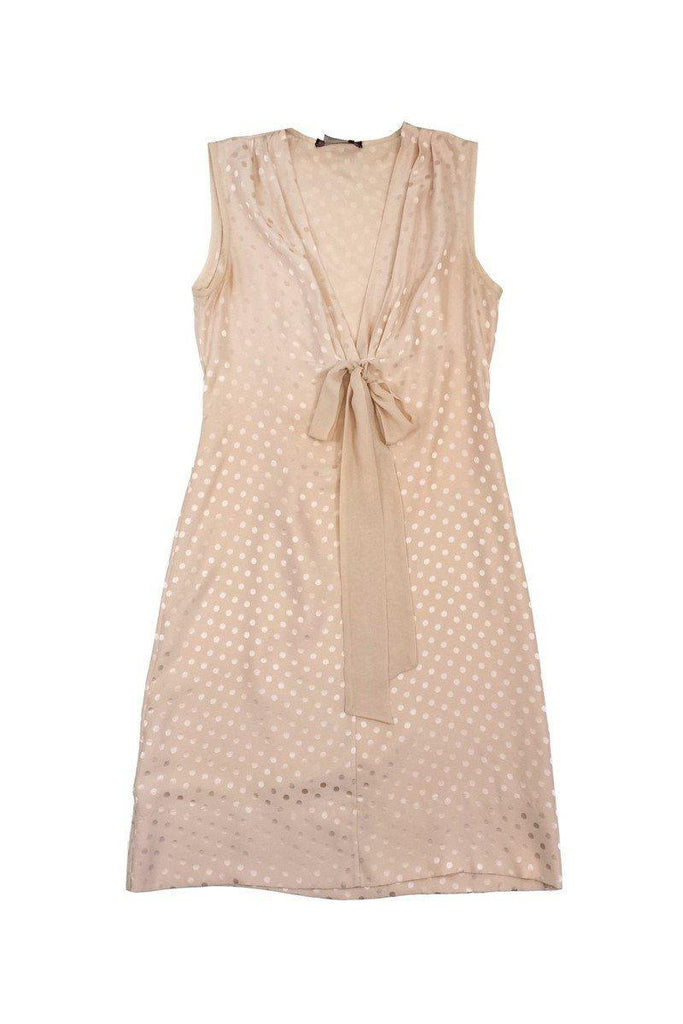 BCBG Max Azria Blush Silk Polka Dot Dress Sz XXS Current Boutique