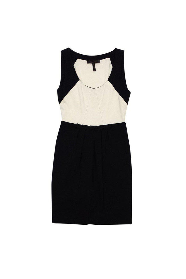 Current Boutique-BCBG Max Azria - Cream & Black Colorblock Dress Sz XS