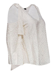 Current Boutique-BCBG Max Azria - Cream Embroidered Cold-Shoulder Blouse Sz M