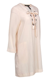 Current Boutique-BCBG Max Azria - Cream Lace-Up "Tonya" Dress w/ Pockets Sz S
