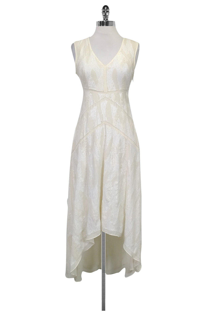 BCBG Max Azria Cream Sequin Dress Sz 2 Current Boutique