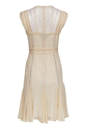 Current Boutique-BCBG Max Azria - Cream Silk Shift Dress w/ Lace Trim Sz 4