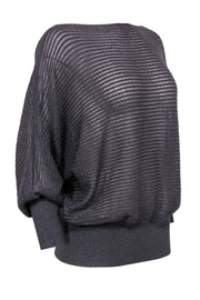 Current Boutique-BCBG Max Azria - Dark Grey Sparkly Dolman Sleeve Sweater Sz M