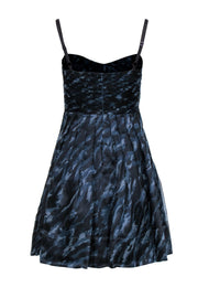Current Boutique-BCBG Max Azria - Dusty Blue & Black Marble Pleated A-Line Dress Sz 0