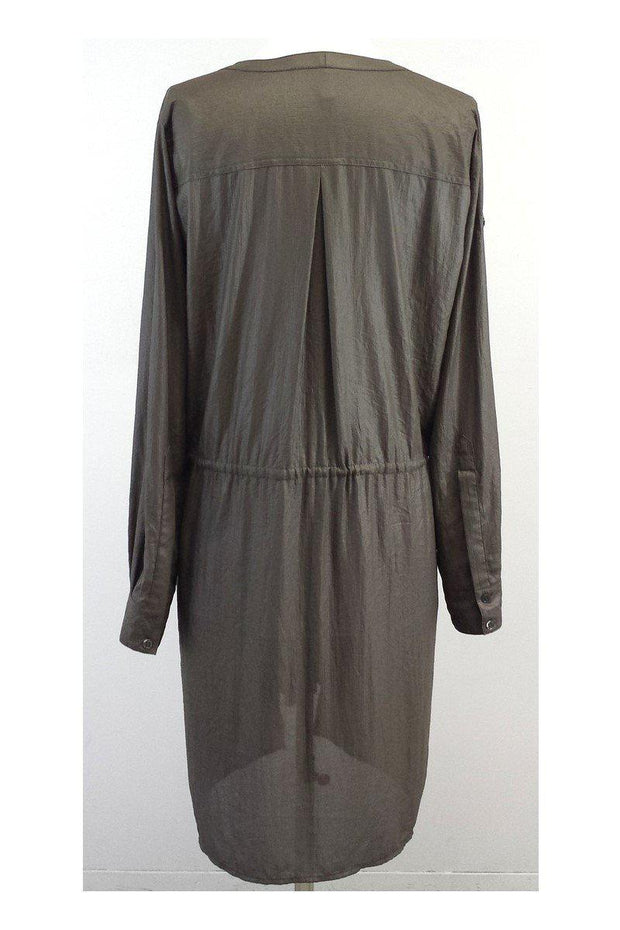 Current Boutique-BCBG Max Azria - Dusty Olive Long Sleeve Shirt Dress Sz S