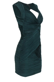 Current Boutique-BCBG Max Azria - Emerald Green Ruched Backless Bodycon Sz XXS