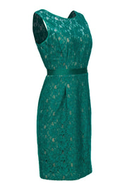 Current Boutique-BCBG Max Azria - Green Lace Overlay Fitted Dress Sz 8