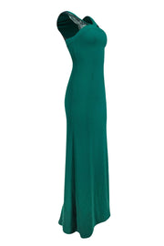 Current Boutique-BCBG Max Azria - Green Lace Trim Gown Sz 0