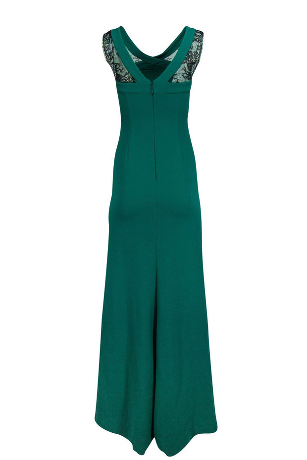 Current Boutique-BCBG Max Azria - Green Lace Trim Gown Sz 0