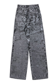 Current Boutique-BCBG Max Azria - Gunmetal Metallic Wide Leg Satin Trousers Sz XXS