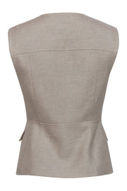 Current Boutique-BCBG Max Azria - Khaki Woven Cotton Zip-Up Vest Sz S