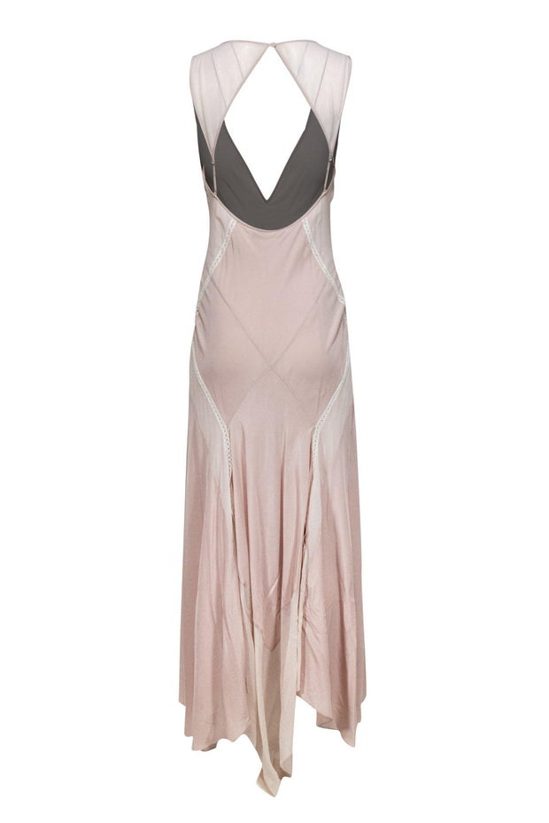 Current Boutique-BCBG Max Azria - Light Pink Silk Gown w/ Lace Trim Sz 2