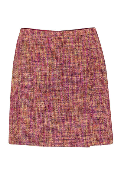 Current Boutique-BCBG Max Azria - Multicolored Metallic Tweed Vented Skirt Sz 4