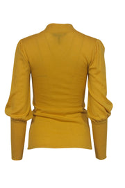 Current Boutique-BCBG Max Azria - Mustard Yellow Sweater w/ Neck Tie Sz XS