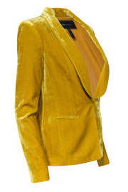 Current Boutique-BCBG Max Azria - Mustard Yellow Velvet Blazer Sz XXS
