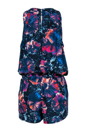 Current Boutique-BCBG Max Azria - Navy Abstract Floral Sleeveless Romper Sz M