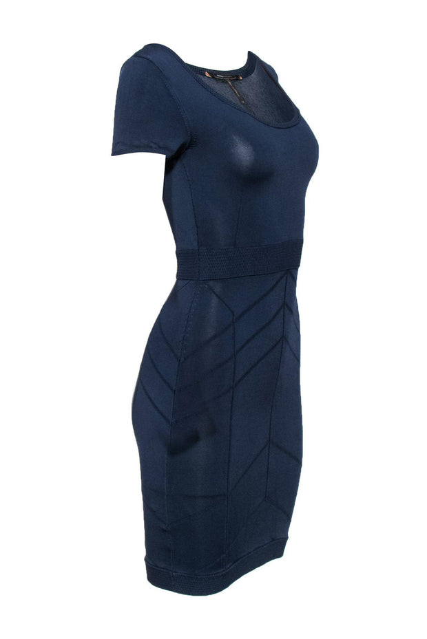 Current Boutique-BCBG Max Azria - Navy Bandage Bodycon Dress w/ Piping Sz S