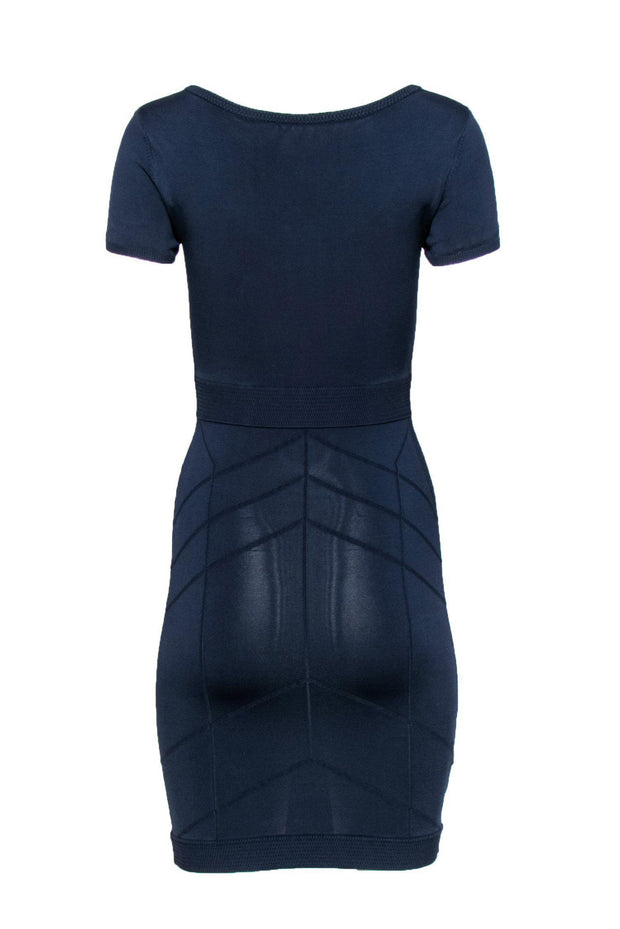 Current Boutique-BCBG Max Azria - Navy Bandage Bodycon Dress w/ Piping Sz S