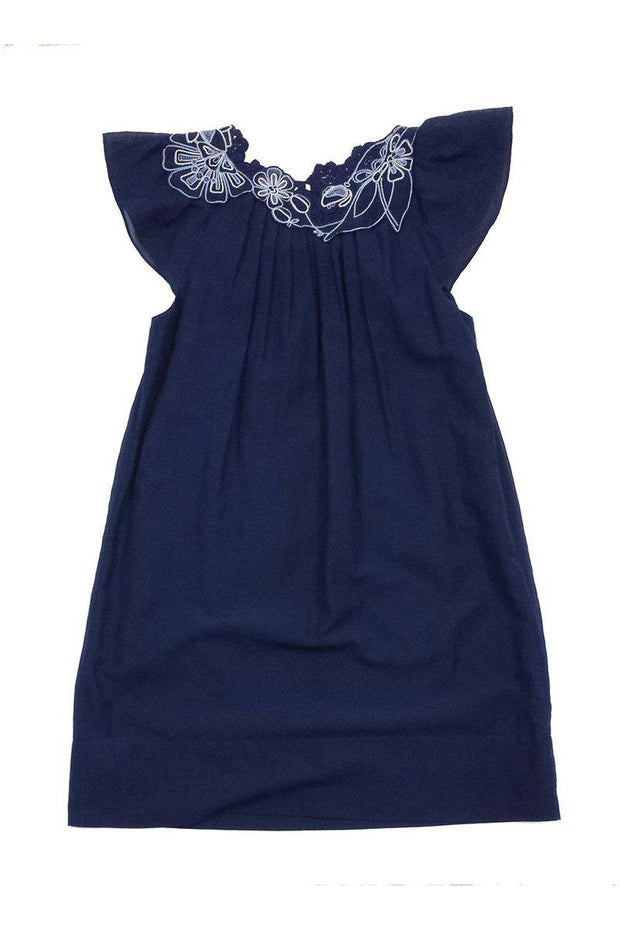 Current Boutique-BCBG Max Azria - Navy Cotton Flutter Sleeve Dress Sz 0
