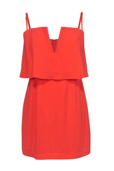 Current Boutique-BCBG Max Azria - Neon Orange Convertible "Kate" Mini Dress w/ Flounce Top Sz 8