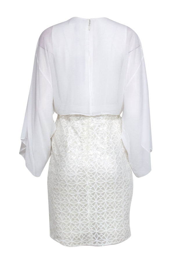 Current Boutique-BCBG Max Azria - Off White Sequin "Jeanie" Dress w/ Sheer Overlay Sz 4