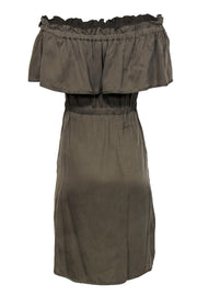 Current Boutique-BCBG Max Azria - Olive Green Off-the-Shoulder Ruffle Dress Sz XS
