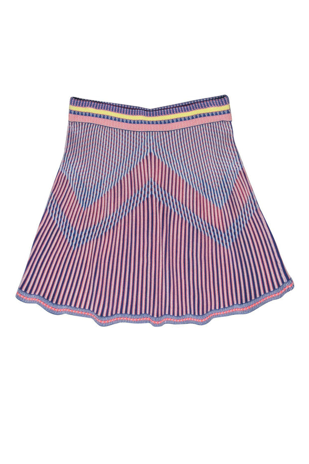 Current Boutique-BCBG Max Azria - Orange & Blue Patterned Bandage Skirt Sz S