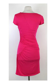 Current Boutique-BCBG Max Azria - Pink Gathered Short Sleeve Dress Sz S