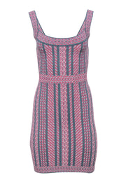 Current Boutique-BCBG Max Azria - Pink & Grey Patterned Bandage Dress Sz S