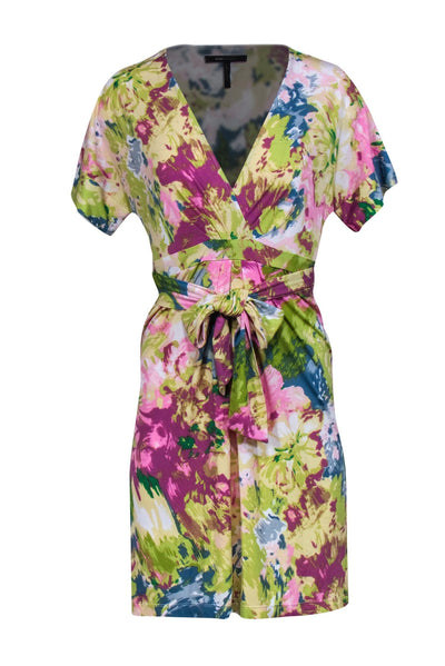 Current Boutique-BCBG Max Azria - Pink & Multicolor Floral "Avery" Mini Dress Sz S