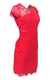 Current Boutique-BCBG Max Azria - Red Lace Cutout Sheath Dress Sz 10