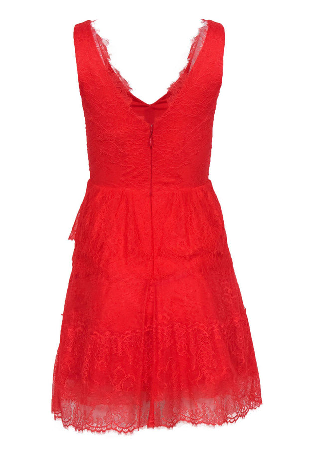 Current Boutique-BCBG Max Azria - Red Lace Sleeveless Fit & Flare Dress Sz XS