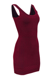 Current Boutique-BCBG Max Azria - Red & Navy Patterned Bandage Dress Sz XS