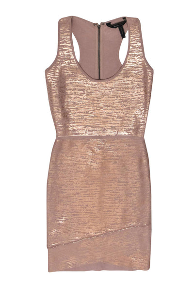 Current Boutique-BCBG Max Azria - Rose Gold "Gisela" Bodycon Bandage Dress Sz XXS