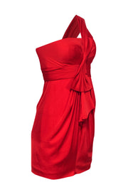 Current Boutique-BCBG Max Azria - Ruby Red One-Shoulder Mini Dress w/ Bow Sz 2