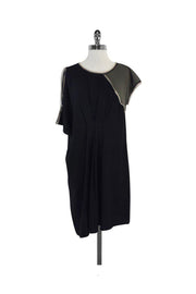 Current Boutique-BCBG Max Azria Runway - Black & Grey Short Sleeve Shift Dress Sz S