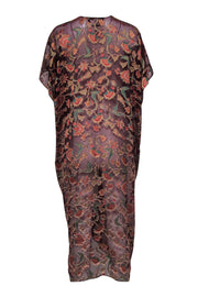 Current Boutique-BCBG Max Azria - Sheer Burgundy Floral Print Kimono OS