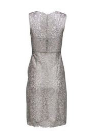 Current Boutique-BCBG Max Azria - Silver Lace Sheath Dress Sz 0