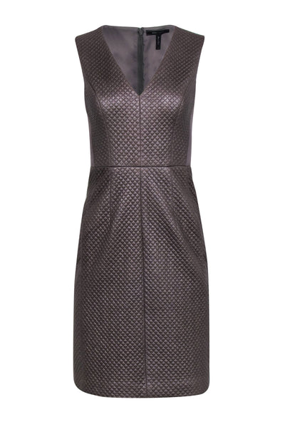 Current Boutique-BCBG Max Azria - Taupe Quilted Faux Leather Dress Sz 0
