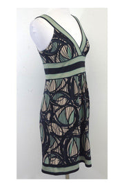 Current Boutique-BCBG Max Azria - Teal & Beige Multi-Print Dress Sz S